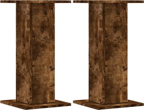 vidaXL 2 db füstös tölgy színű szerelt fa hangszóróállvány 30x30x60 cm