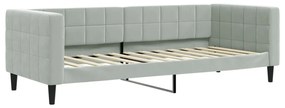 világosszürke kihúzható bársony heverő fiókkal 90 x 200 cm