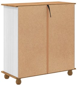 Fiókos Szekrény ASKIM&quot; Fehér 91x40x95,5 cm Tömör Fenyőből&quot;