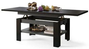 ROY fekete/antracit kihúzható konferencia/étkezőasztal emelhető lappal