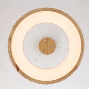Brilagi - FALCON WOOD MODERN LED függeszték kábelen, 30 W/230 V, átm. 45 cm, fa