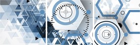 Kép - Geometriai absztrakció (órával) (90x30 cm)