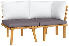 vidaXL 2 részes tömör akácfa kerti ülőgarnitúra párnákkal