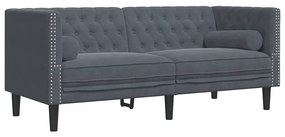 Chesterfield kanapé Sötétszürke 174 x 74.5 x 70.5 cm Bársony