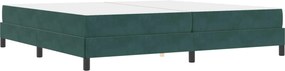 vidaXL Boxrugós ágy matracmal Sötétzöld 200 x 200 cm szövet