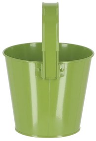 Korlátra akasztható kampós virágcserép, 16 cm átmérőjű, zöld