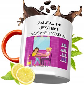 Narancssárga Bögre Kozmetikusnak Ajándék fényképes nyomattal