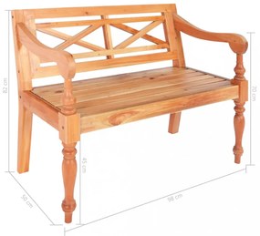 világosbarna tömör mahagóni Batavia pad 98 cm