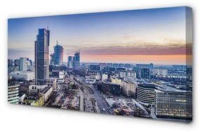 Canvas képek Körkép Varsó felhőkarcolók napkelte 120x60 cm
