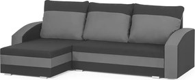 KING Kinyitható sarokkanapé Sötétszürke/világosszürke