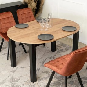 Étkezőgarnitúra 4 db. Rozsdabarna Rick székkel. Bővíthető asztal HARRY 102-142 cm