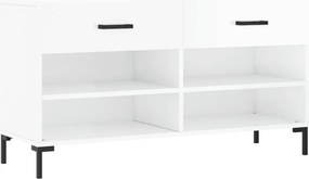 vidaXL magasfényű fehér szerelt fa cipőpolc 102x35x55 cm