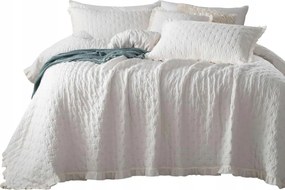 Dekoratív ágytakaró bordázott szerkezettel Amour 160x220 fehér, fodros