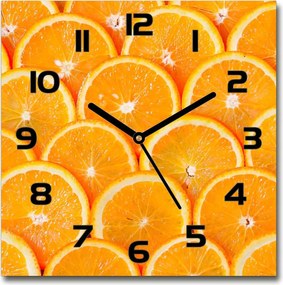 Üveg falióra szögletes Narancs szeletek 30x30