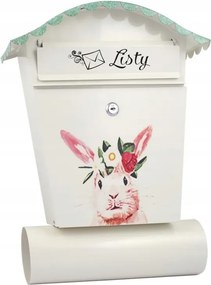 Kézzel Festett Postaláda Nyuszi Tubussal