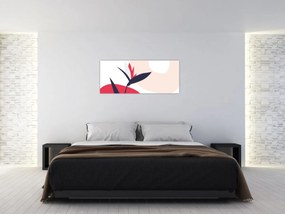 Kép - Rózsaszín virágos absztrakció N⁰1 (120x50 cm)
