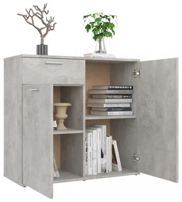 betonszürke szerelt fa tálalószekrény 80 x 36 x 75 cm