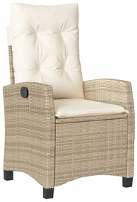 5 részes bézs polyrattan kerti étkezőgarnitúra párnákkal