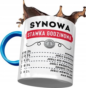 Kék Bögre Fia Feleségének Ajándék Nyomtatott Fotóval