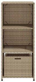 bézs polyrattan kerti tárolószekrény 50 x 55 x 115 cm