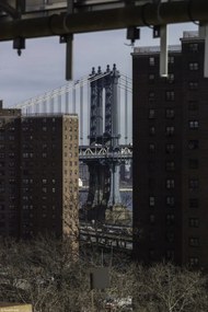 Poszter 20x30cm Manhattan híd New Yorkban épületeken át, Assaf F