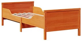 Ágykeret matracmal Viaszbarna 80 x 200 cm Tömör fenyőfa