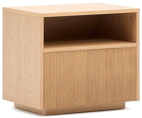 Natúr színű éjjeliszekrény tölgyfa dekorral Helvine – Kave Home