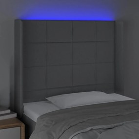 világosszürke szövet LED-es fejtámla 93x16x118/128 cm