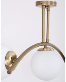 Fehér-aranyszínű mennyezeti lámpa üveg búrával ø 15 cm Yay – Squid Lighting