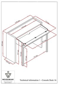 Íróasztal 36x110 cm Mel – Woodman