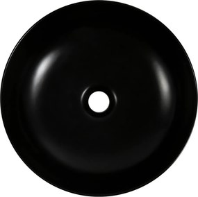 Eros RAISE - PULTRA ültethető - Top Counter - porcelán mosdó - MATT FEKETE - O - Ø 41 cm