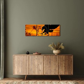 A ragadozó sziluettjének képe (órával) (90x30 cm)