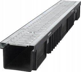 Lineáris Vízelvezetés Műanyag vályú rozsdamentes acél h105 A15