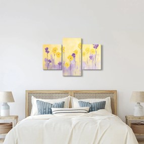 Kép - Lila és sárga virágok (90x60 cm)