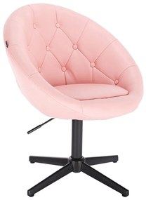 HC8516CROSS Rózsaszín modern műbőr szék fekete lábbal