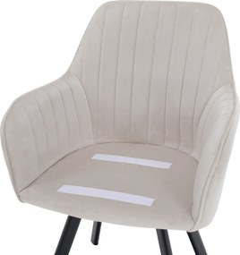 Design fotel, bézses szürke Velvet szövet, AURIL