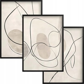 Bézs keretes poszterek Nagyméretű képek a nappaliba Line Art Loft Boho 50x70