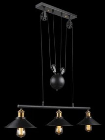 Globo 15053-3 Függeszték fekete,állítható magsság, 90-180 cm, LxBxH:920x220x1800, exkl. 3xE27 60W 230V