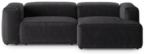Sötétszürke kordbársony sarokkanapé (jobb oldali-heverő résszel) Bergano – Cosmopolitan Design