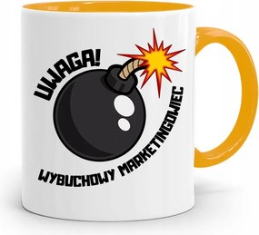 Marketingeseknek Marketing Bögre Sárga Ajándék fényképes nyomtatással