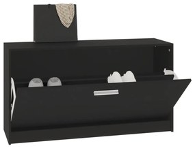 fekete szerelt fa cipőtároló pad 80 x 24 x 45 cm