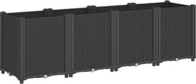 vidaXL fekete polipropilén kerti ültetőláda 160 x 40 x 53 cm