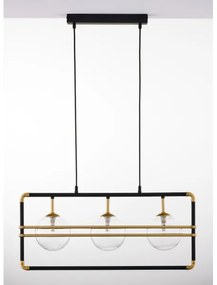 Jupiter 2030 - Csillár zsinóron FIORI 3xG9/10W/230V fekete/arany/átlátszó