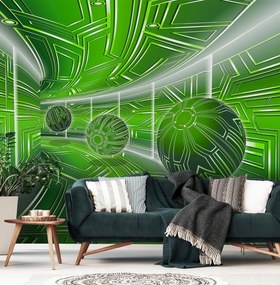 Fotótapéta - Zöld sikátor golyókkal (152,5x104 cm)