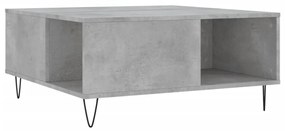betonszürke szerelt fa dohányzóasztal 80x80x36,5 cm