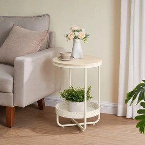 Tárolóasztal 40×40 cm, MDF, Fehérített Tölgy. AKF-E1015 CRM