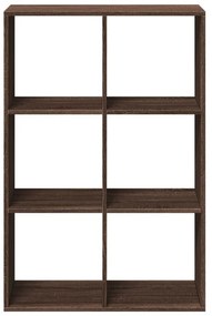 barna tölgy szerelt fa elválasztó könyvespolc 69,5x29x103,5 cm
