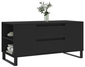 Fekete szerelt fa dohányzóasztal 102x44,5x50 cm