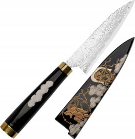 Takeshi Saji Art Fuji Raijin Kovácsoltvas R-2 Japán Univerzális kés 13cm és Saya