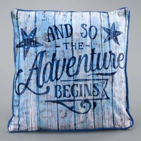 NEXOS Dekoratív párna kék fa megjelenéssel 40 x 40 cm